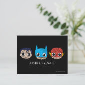 Mini Justice League Heads Sketch Postkarte (Stehend Vorderseite)