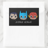 Mini Justice League Heads Sketch Rechteckiger Aufkleber (Tasche)