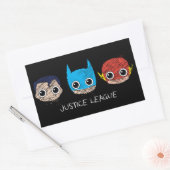 Mini Justice League Heads Sketch Rechteckiger Aufkleber (Umschlag)