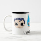 Mini Justice League Heads Sketch Zweifarbige Tasse (Links)