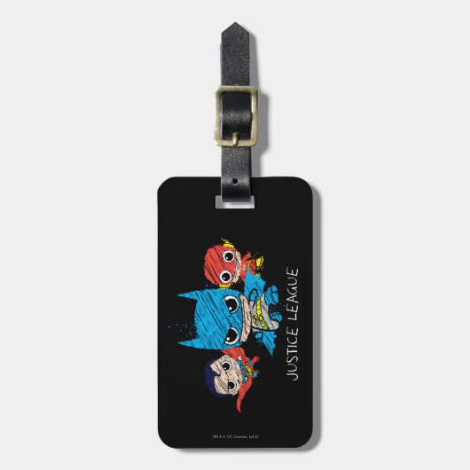 Mini Justice League Sketch Gepäckanhänger (Vorderseite vertikal)
