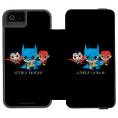 Mini Justice League Sketch Incipio iPhone Geldbeutel-Hülle (Folio Geöffnet)
