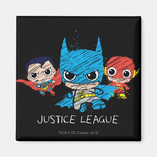 Mini Justice League Sketch Magnet (Vorne)
