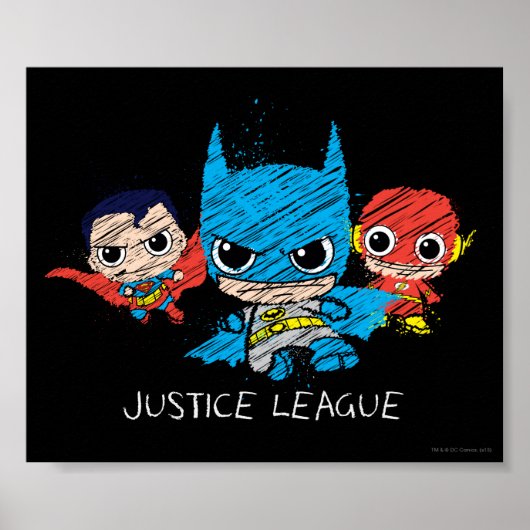 Mini Justice League Sketch Poster (Vorne)