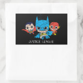 Mini Justice League Sketch Rechteckiger Aufkleber (Tasche)