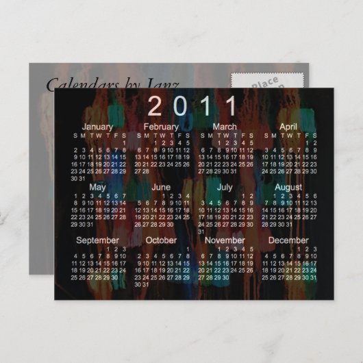 Mini-Kalender 2011 Postkarte (Vorne/Hinten)