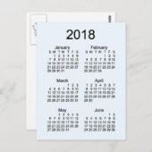Mini-Kalender 2018, 6 Monate Postkarte (Vorne/Hinten)
