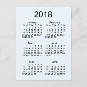 Mini-Kalender 2018, 6 Monate Postkarte