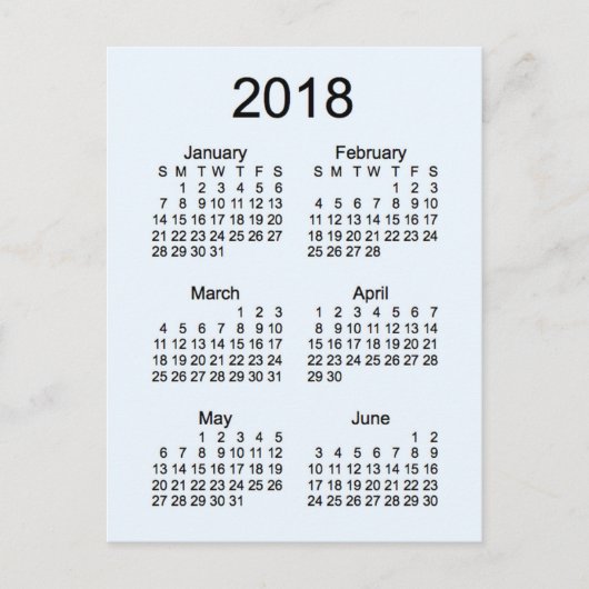 Mini-Kalender 2018, 6 Monate Postkarte (Vorderseite)