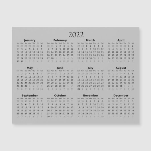 Mini-Kalender 2022 Magneteinladung (Vorderseite)