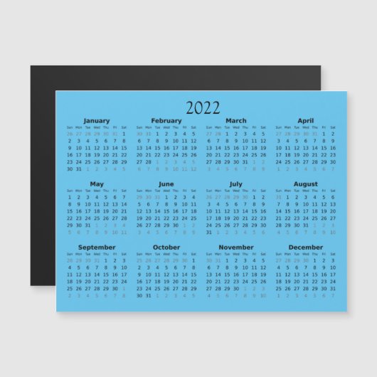 Mini-Kalender 2022 Magneteinladung (Vorne/Hinten)
