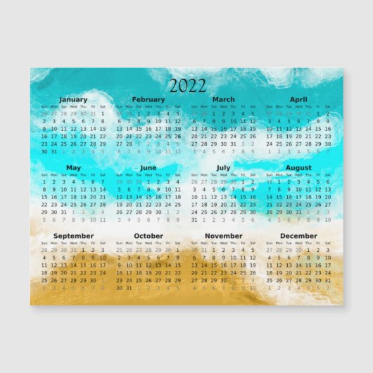 Mini-Kalender 2022 Magnetischer Ozean Magneteinladung (Vorderseite)