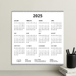 Mini-Kalender 2025 Geschäftslogo Modern Poster