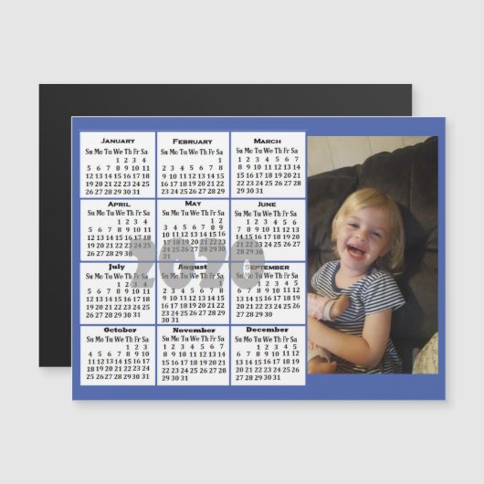 Mini-Kalender für benutzerdefinierte Fotos Magneteinladung (Vorne/Hinten)