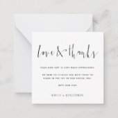 MINI | Kalligrafisches Foto Hochzeit Liebe und Dan Mitteilungskarte (Vorderseite)