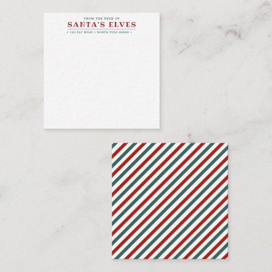 Mini-Karte vom Schreibtisch der Elfen des Weihnach Mitteilungskarte (Vorne/Hinten)