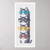 Mini-Katzen in Gläser Pile Pixel Art Poster (Vorne)