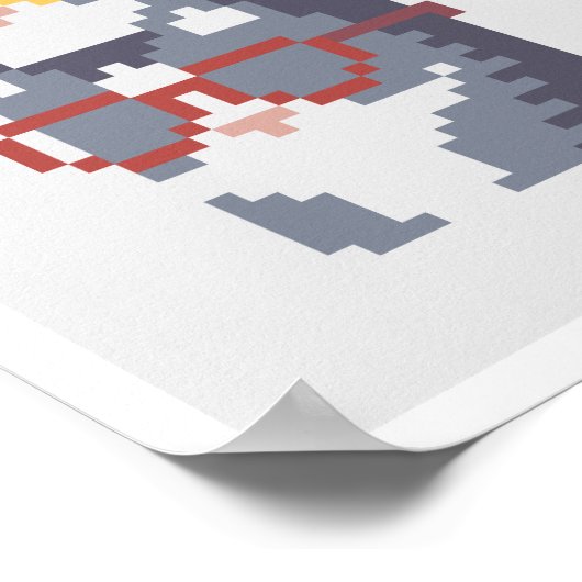 Mini-Katzen in Gläser Pile Pixel Art Poster (Ecke)