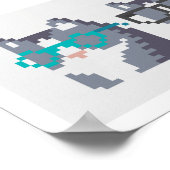 Mini-Katzen mit Glassrow Pixel Art Poster (Ecke)