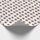 Mini Kiefernzapfen auf weißem Muster Geschenkpapier (Ecke)