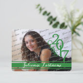 Mini-Klasse 2017 Foto Varsity Green Einladung (Stehend Vorderseite)