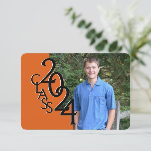 Mini-Klasse 2019 Orange Einladung (Stehend Vorderseite)