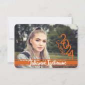 Mini-Klasse 2024 Foto Varsity Orange Einladung (Vorderseite)