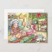 Mini-Koch in der Küche Postkarte (Vorne/Hinten)