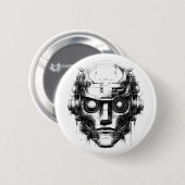 Mini-Kontrolle Cyberpunk-Roboter nur Schwarzweißdr Button (Vorne & Hinten)