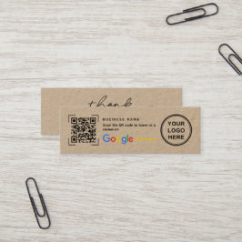Mini Kraft Paper Google Review Thank You  Mini Visitenkarte
