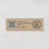 Mini Kraft Paper Google Review Thank You Visitenkarte (Vorderseite)