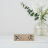 Mini Kraft Paper Google Review Thank You Visitenkarte (Stehend Vorderseite)