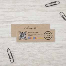 Mini Kraft Paper Google Review Thank You  Visitenkarte