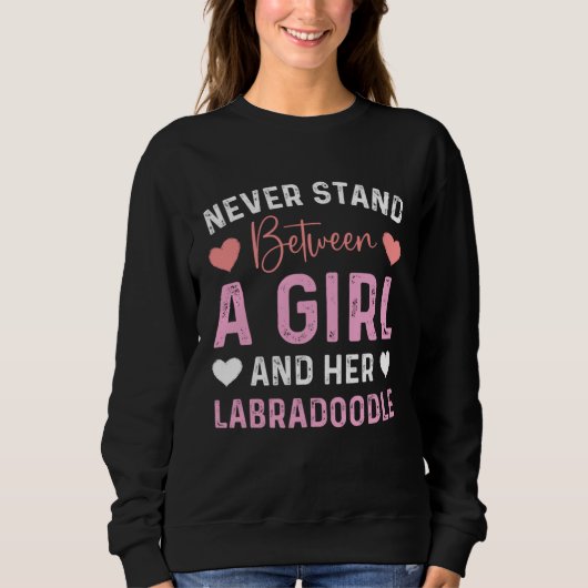 Mini Labradoodle girl dog owner Black Labradoodle  Sweatshirt (Vorderseite)