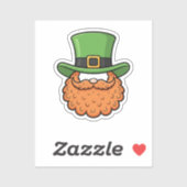 Mini Leprechaun Green Hat Orange Beard St Patrick Aufkleber (Blatt)