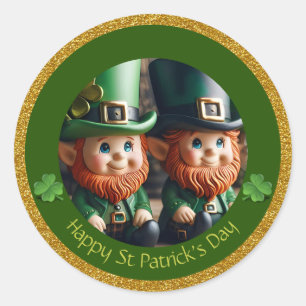 Mini Leprechaun St Patrick's Day dank RS01 Runder Aufkleber