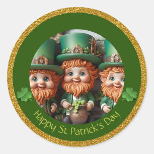 Mini Leprechaun St Patrick's Day dank RS02 Runder Aufkleber