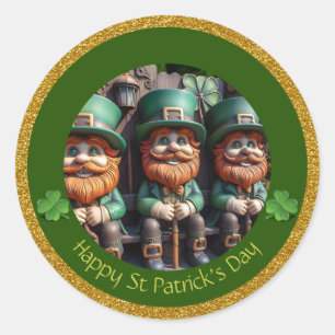 Mini Leprechaun St Patrick's Day dank RS10 Runder Aufkleber