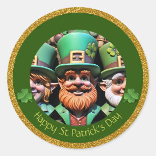 Mini Leprechaun St Patrick's Day dank RS11 Runder Aufkleber