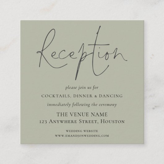 MINI Light Sage Wedding Details Begleitkarte (Vorderseite)