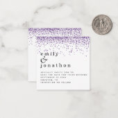 MINI Lila Glitzer Confetti Wedding Speichern Sie d Mitteilungskarte (Vorderseite/Rückseite Beispiel)