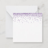 MINI | Lila Glitzer Hochzeit Abend Party Einladung (Rückseite)