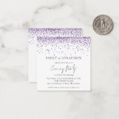 MINI | Lila Glitzer Hochzeit Abend Party Einladung (Vorderseite/Rückseite Beispiel)