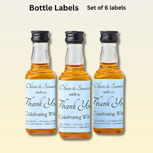 Mini Liquor Flaschen Labels - Blaue Peonie Alkoholflaschenetikett