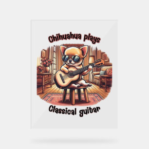 Mini Maestro Chihuahua Guitarist Acrylschild