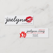 Mini Makeup Künstler Visitenkarte rote xoxo lips (Vorne/Hinten)