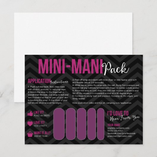 Mini-Mani Pack Postkarten (Vorne/Hinten)