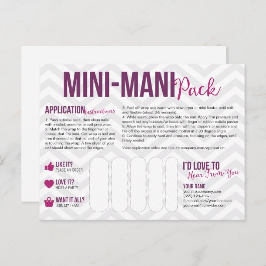 Mini-Mani-Pack-Postkarten Postkarte (Vorne/Hinten)