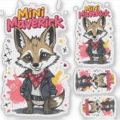 Mini Maverick Cool Rebel Coyote Playground Punk  Aufkleber (Vorderseite)
