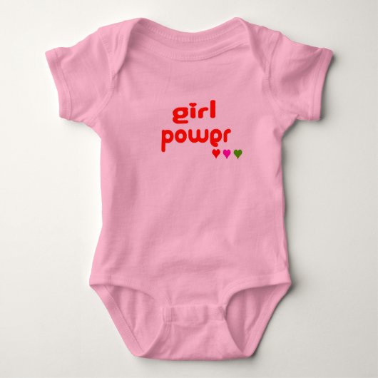 Mini Me Retro Girl Power Baby Strampler (Vorderseite)